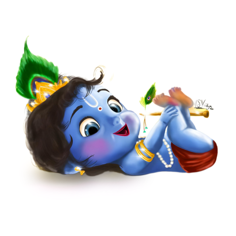 Makhan chor little krishna png Free