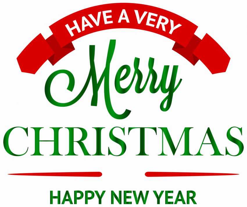 Merry christmas and happy new year text transparent png hd