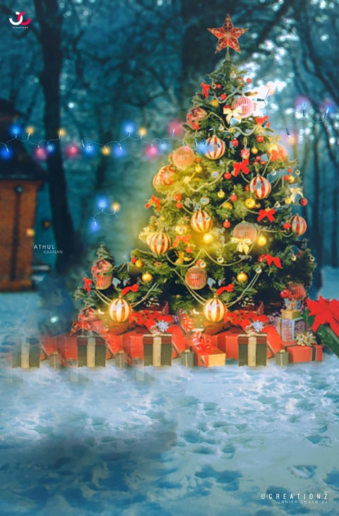 Merry christmas photoshop editing background