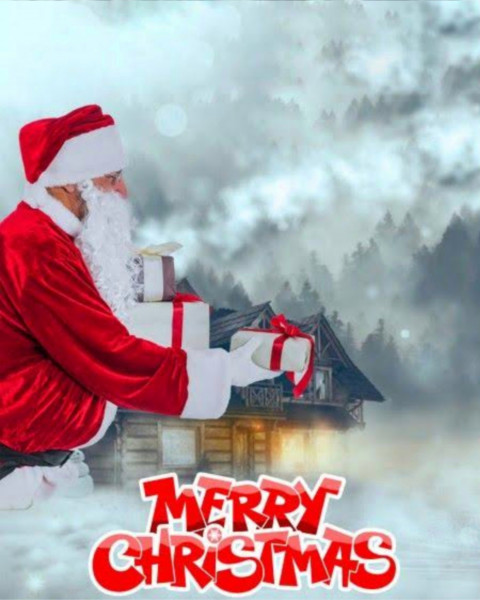 Merry christmas santa editing background