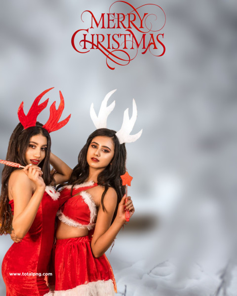 Merry christmas women editing background