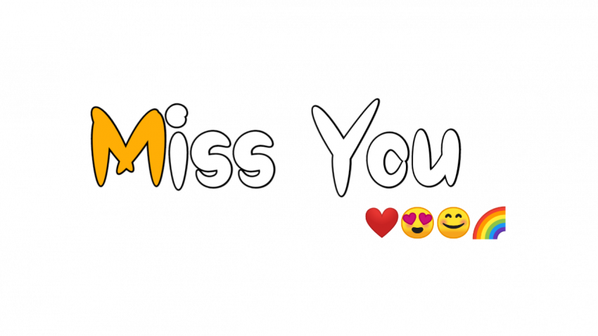 Miss you Text PNG Transparent Images Free