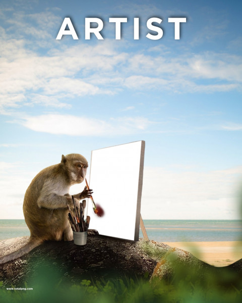 Monkey artist editing background
