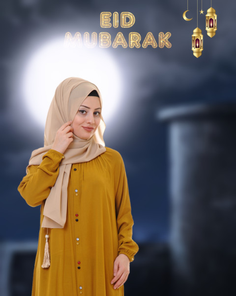 Muslim girl editing background