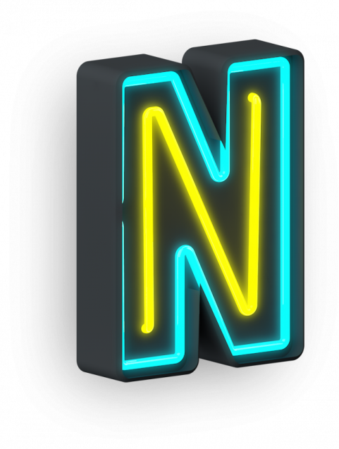 N Neon Letter transparent background png clipart