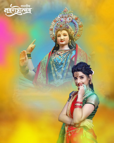 Navratri girl photo editing background