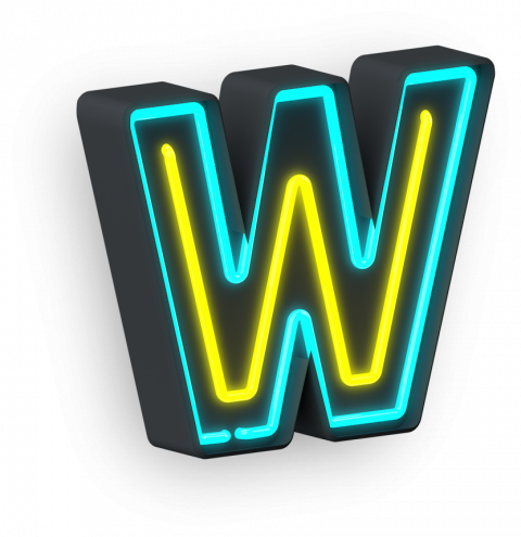 Neon Letter  W transparent background png clipart
