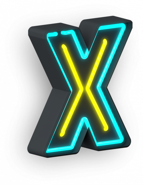 Neon Letter X transparent background png clipart