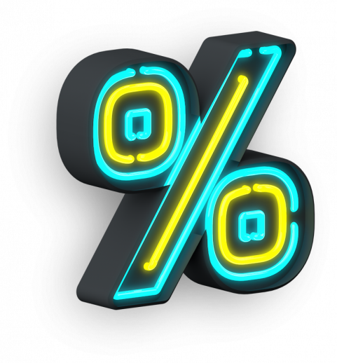 % Neon transparent background png clipart