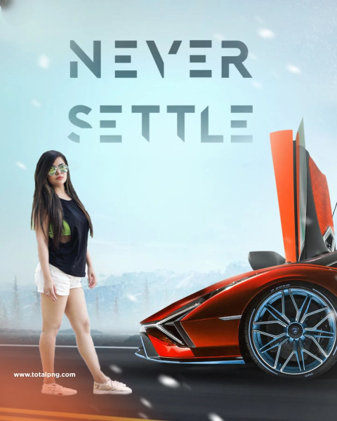 Never Settle Car Background With Girl