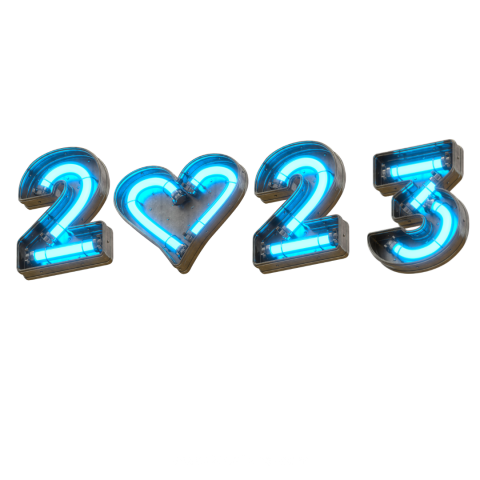 New year 2023 3D transparent png images