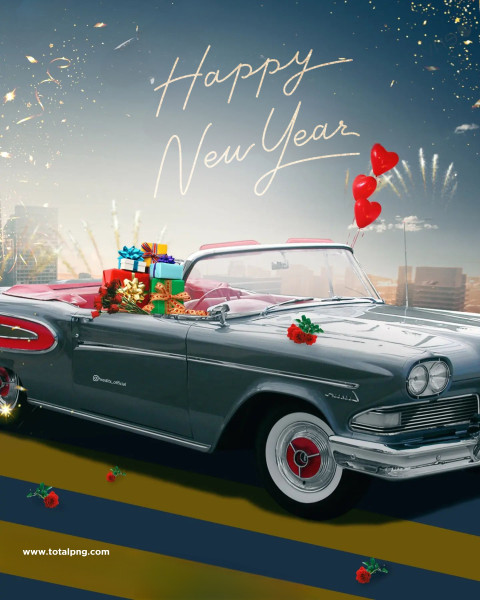 New year photo editing background