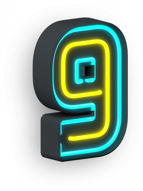 Nine Neon transparent background png clipart