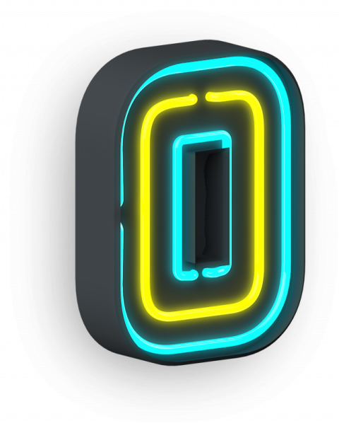 O Neon Letter transparent background png clipart