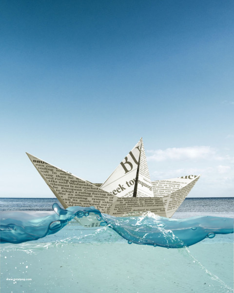 paper boat editing background