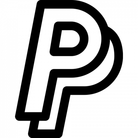 Paypal black & white logo png