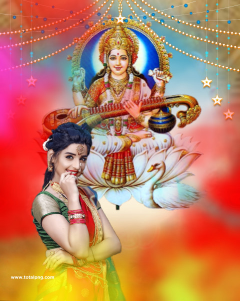 Photoshop hd Saraswati puja editing background