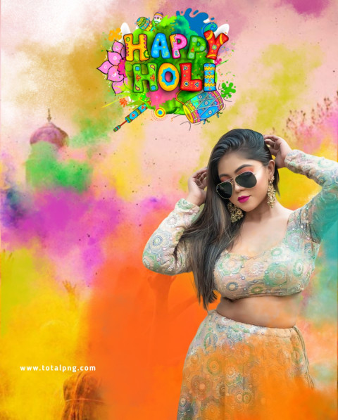 Photoshop holi girl editing background