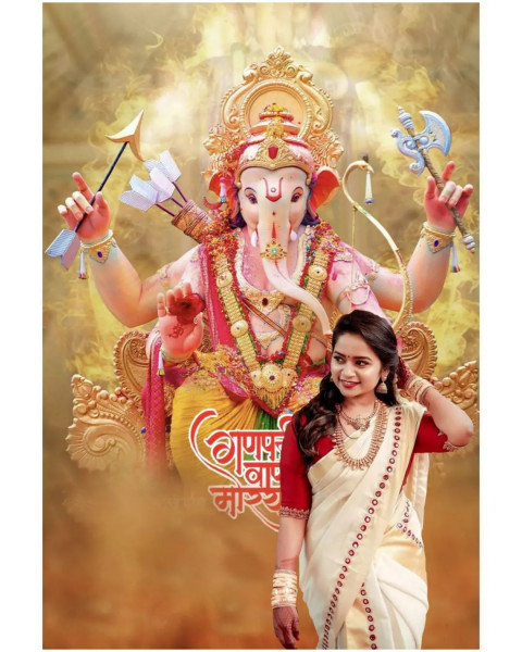 Picsart Ganesh Chathurthi Cb Background With Girl Free Download