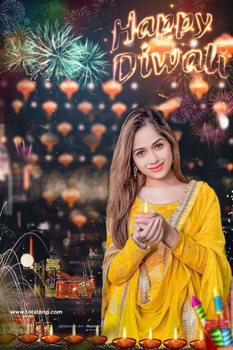 Picsart Hapy Diwali Background With Girl