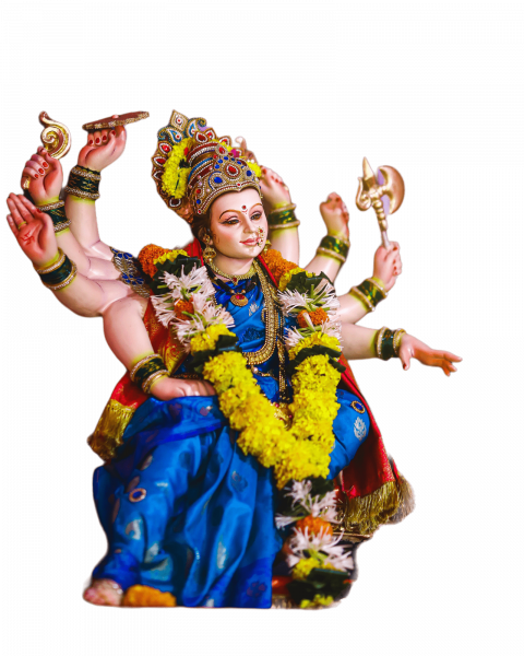 Picsart Maa Durga In Saree Transparent Background PNG Image