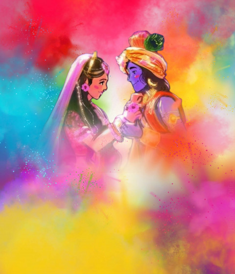Radha krishna holi editing background