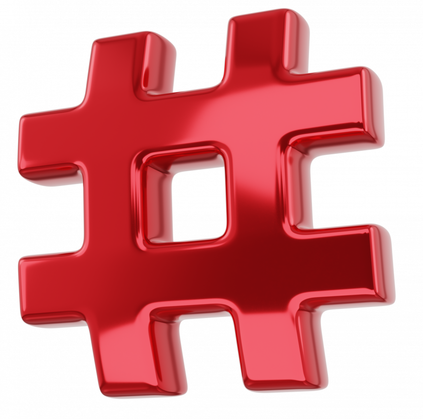 Red hastag transparent background