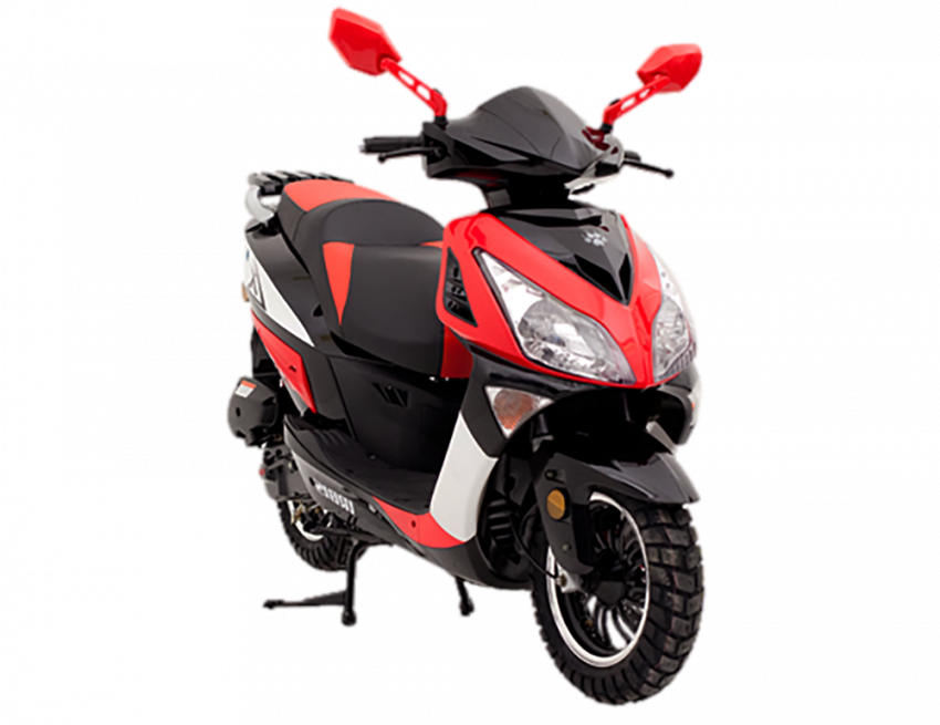 Red Scooter With Transparent Background