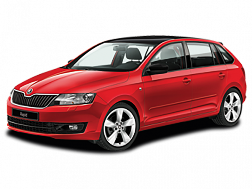 Red skoda car pn