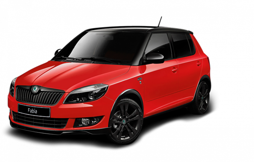 Red skoda car transprent png