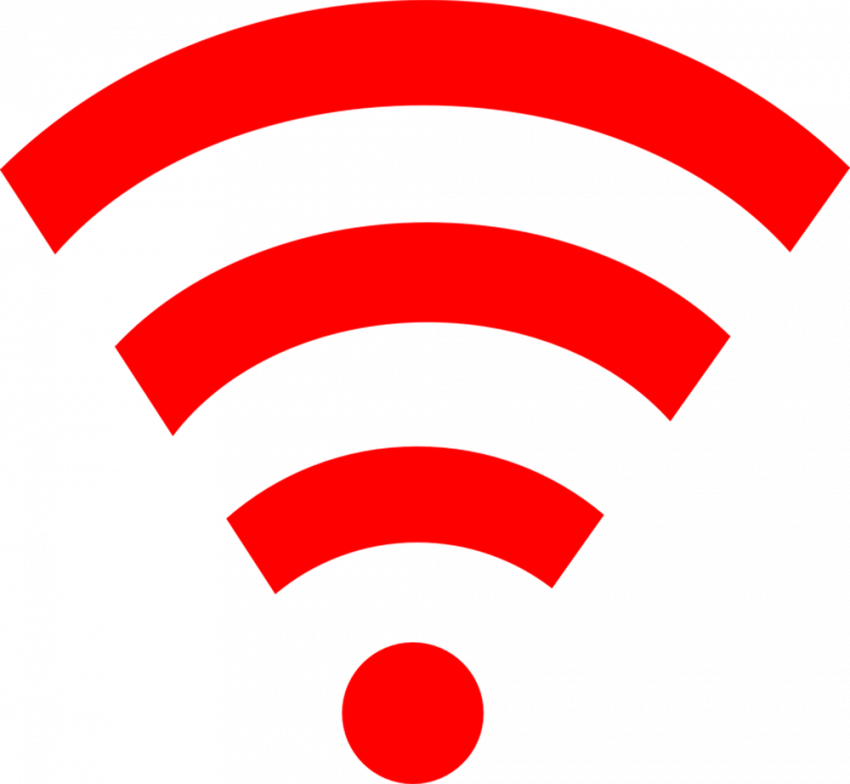 Red wifi logo with transparent background
