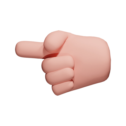 Right hand 3d transparent background