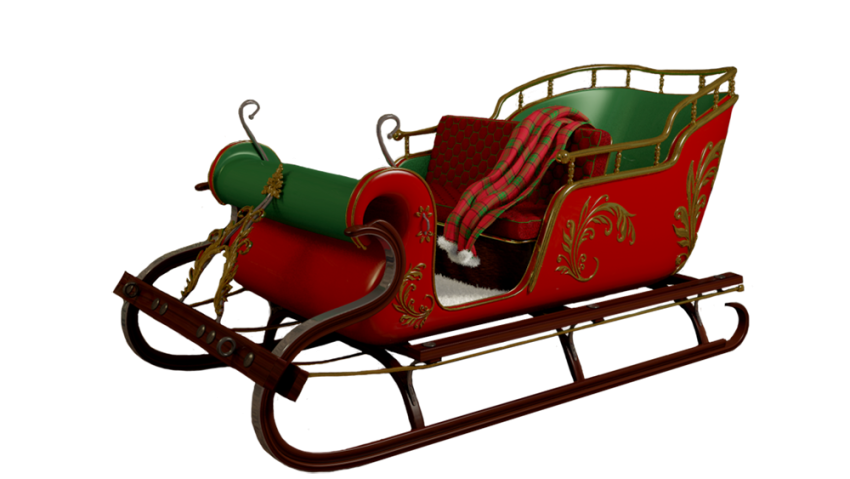 Santa claus sleigh transparent png d