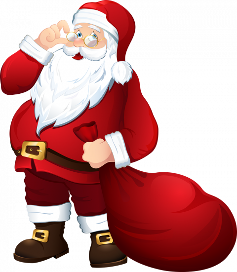 Santa Claus with Bag PNG Clipart Image