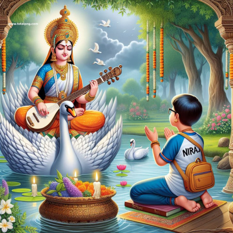 Saraswati puja ai images prompt generator