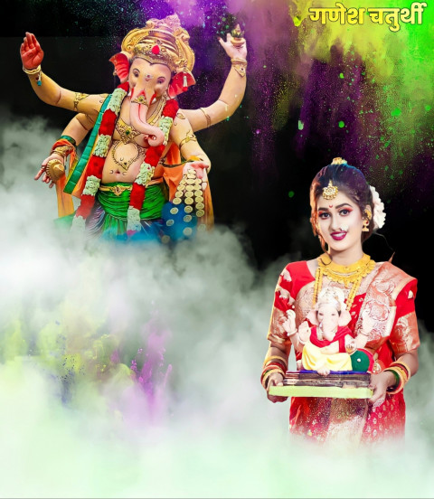 Shree Ganesh Best Cb Background with Girl New Hd