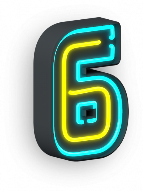 Six Neon transparent background png clipart