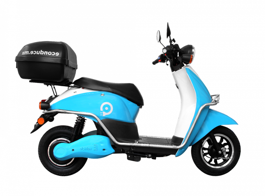 Sky Blue Scooter With Transparent Background