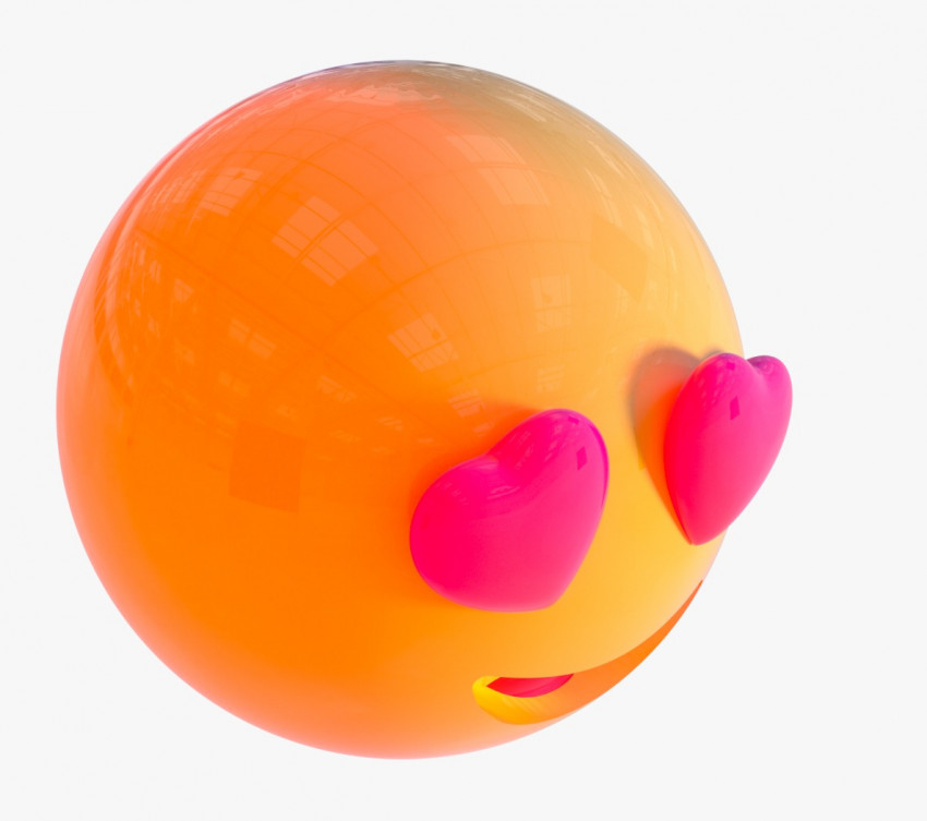 Smiling face with heart eyes 3d png images