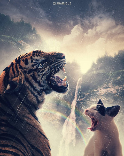 Tiger  photoshop editing background