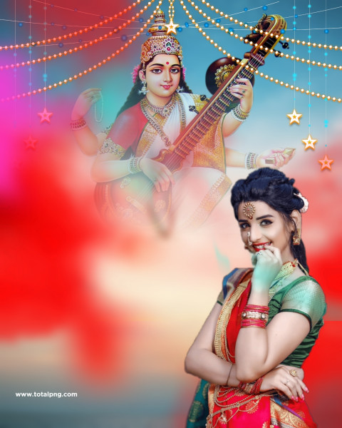 trending Saraswati puja editing background