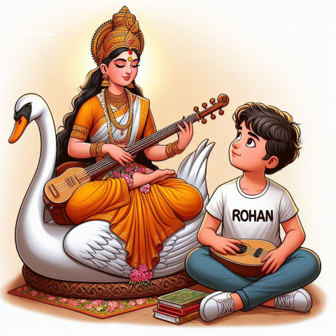 Trending Saraswati Puja Photo Editing Prompt Image