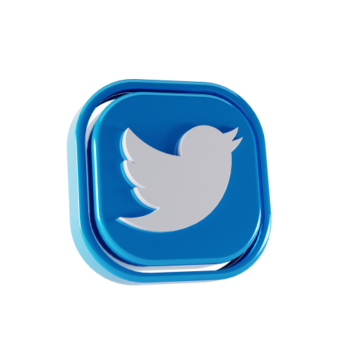 Twitter 3d logo transparent png hd