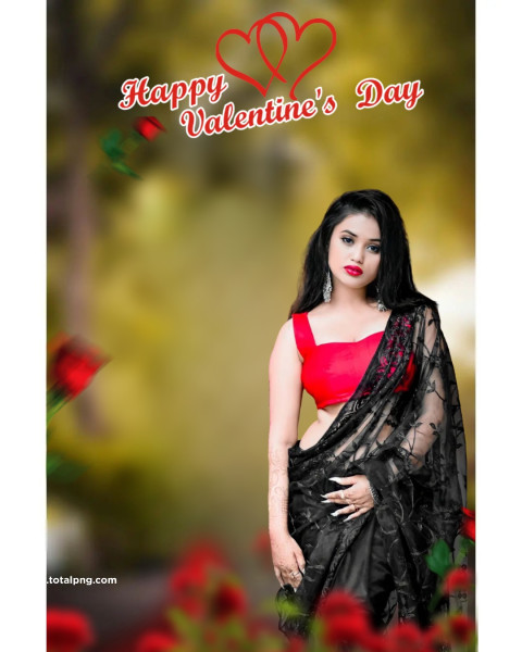Valentine Day New Cb Background With Indian Girl