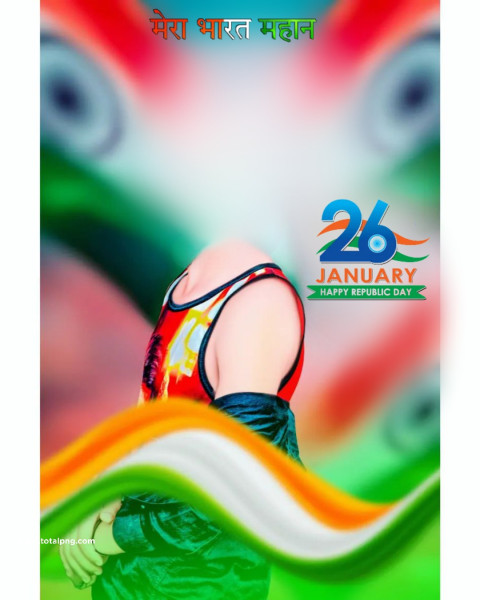 Without face 26 January Republic Day Editing Background 2024