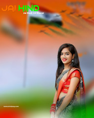 15 August Independence Day With Girl Background