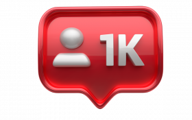 1K follower icon png images,3D png images