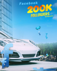 200K Followers photoshop editing background
