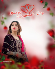2023 Valentine Day New Cb Background With Girl Png
