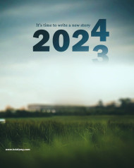 2024 Happy New Year Realistic Background Image